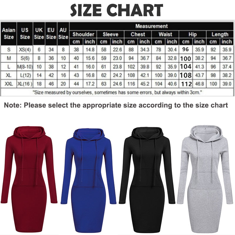 2022 Spring Autumn Sweatshirt Long-Sleeved Dress Woman Clothing Hooded Collar Pocket Simple Casual Lady Dress Sweatshirt