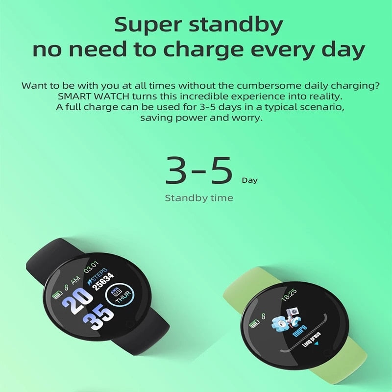 Smart Watch Men Women Bluetooth Fitness Tracker Bracelet Sport Heart Rate Blood Pressure Kids Smartwatch for IOS Android