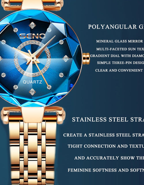 Load image into Gallery viewer, Steel Band Women&#39;s Watch Fashion Crystal Ladies Quartz Relogio Feminino Female Montre Reloj Mujer Zegarek Damski
