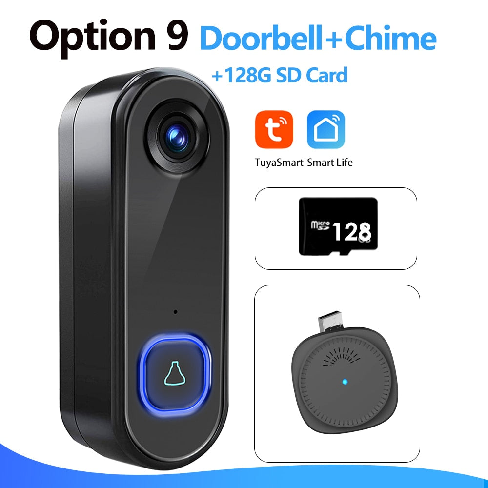 TUYA Video Doorbell WiFi  Wireless Outdoor Door Bell Camera AC DC Power 1080P Video Door Phone Waterproof IP65 Alexa Google Home