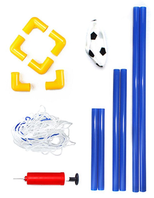 Load image into Gallery viewer, Children’s Rubber Inflatable Football Soccer Goal Assembly Set with Net &amp; Pump for Indoor Outdoor Family Activity Toy
