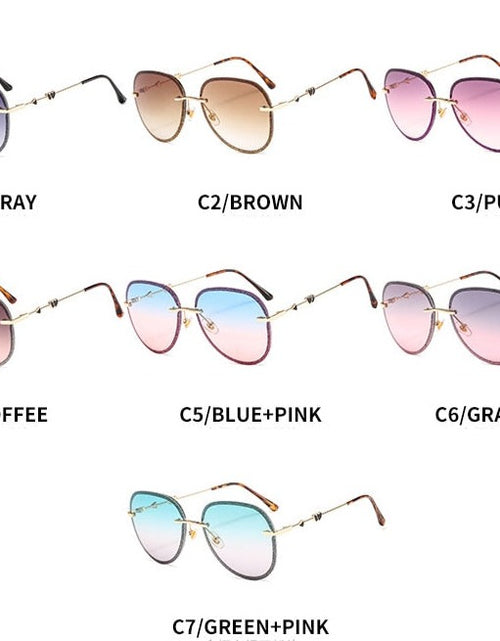 Load image into Gallery viewer, 2023 New Diamond Sunglasses Female Brand Design Imitation Rhinestones Gradient Lens UV400 Pilot Sun Glasses Women Shades S316
