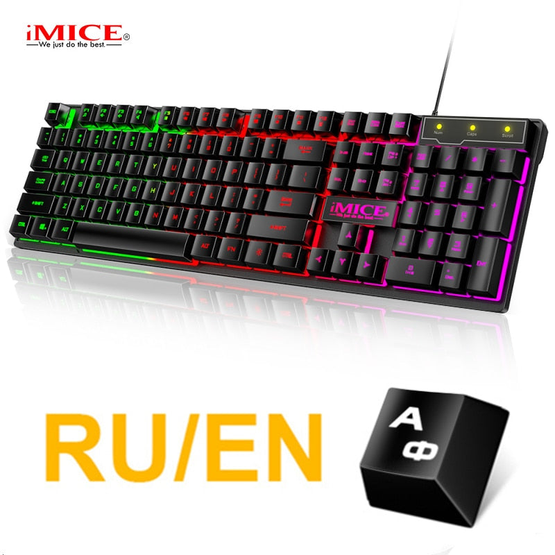 Gaming keyboard Gamer keyboard and Mouse With Backlight USB 104 keycaps Wired Ergonomic Russian Keyboard For PC Laptop