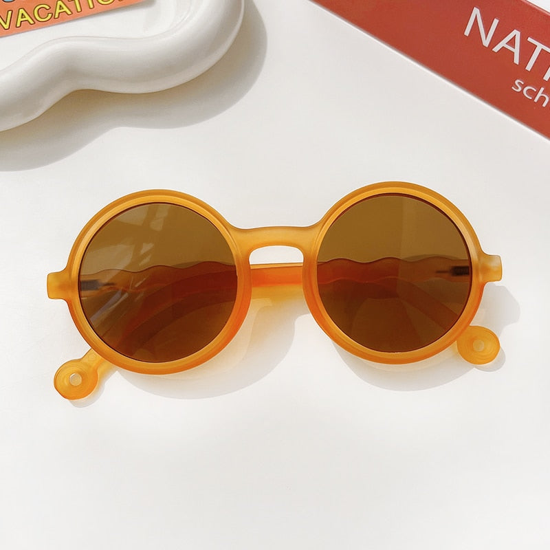 2022 Boy Girl Cute Cartoon Bear Shape Fashion Round Sunglasses Children Vintage Sunglasses UV Protection Classic Kids Eyewear