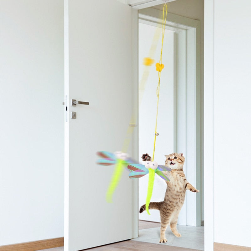 Hanging Automatic Interactive Cat Toy Funny Mouse Toys Cat Stick With Bell Toy For Kitten Playing Teaser Wand Pet Cat Supplies