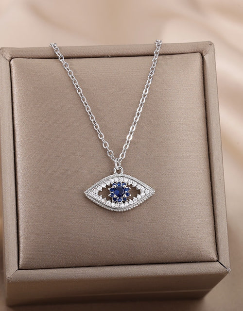 Load image into Gallery viewer, Turkish Evil Eye Pendant Necklace for Women Gold Plated Stainless Steel Necklaces 2023 Trending Choker Lucky Aesthetic Jewelry
