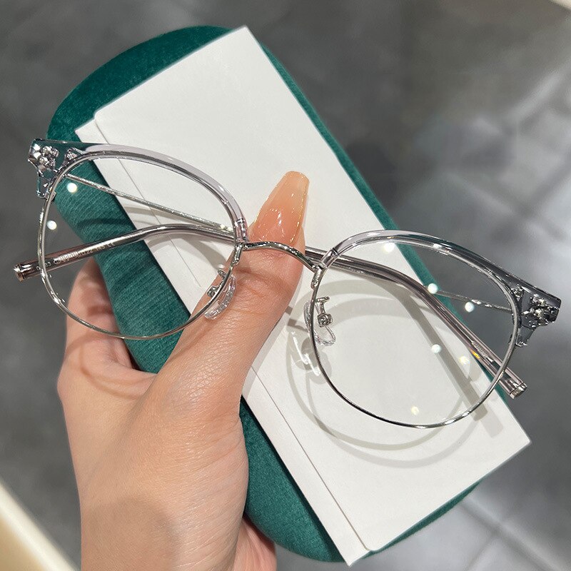 Women Fashion Design Myopia Glasses Unisex Luxury Round Short-sighted Eyeglasses Trendy Ladies Prescription Diopter Eyewear