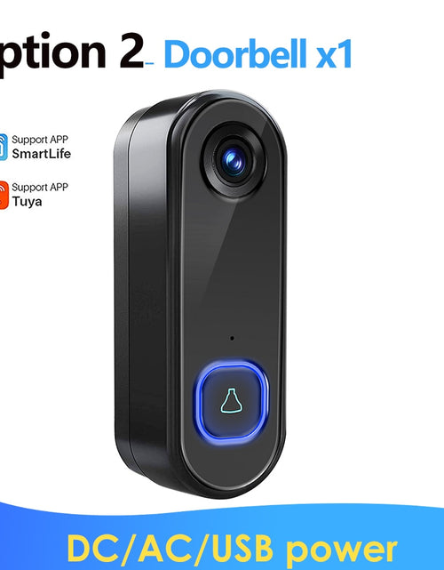 Load image into Gallery viewer, TUYA Video Doorbell WiFi  Wireless Outdoor Door Bell Camera AC DC Power 1080P Video Door Phone Waterproof IP65 Alexa Google Home
