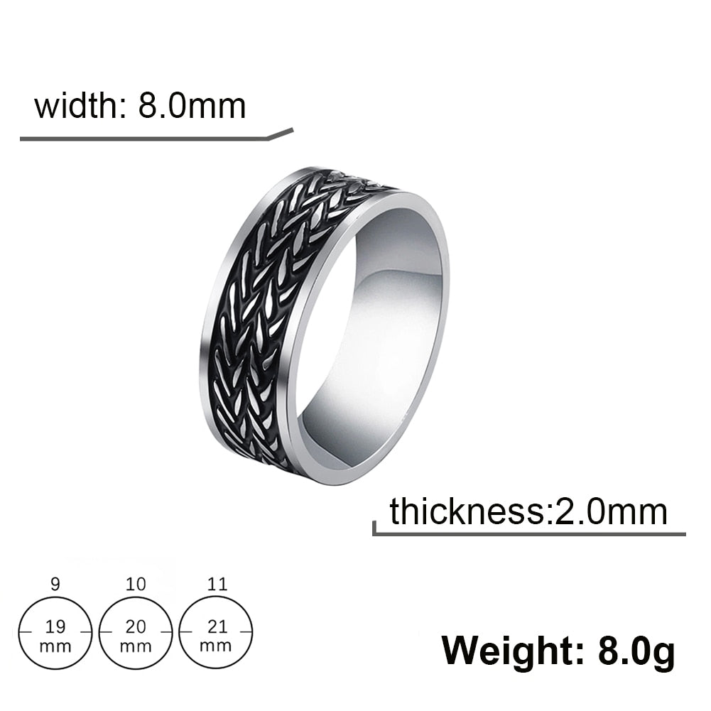 Stainless Steel Ring for Men Women 8MM Wide Geometric Casual Finger Rings 2023 Fashion Jewelry Wedding Gift for Lover