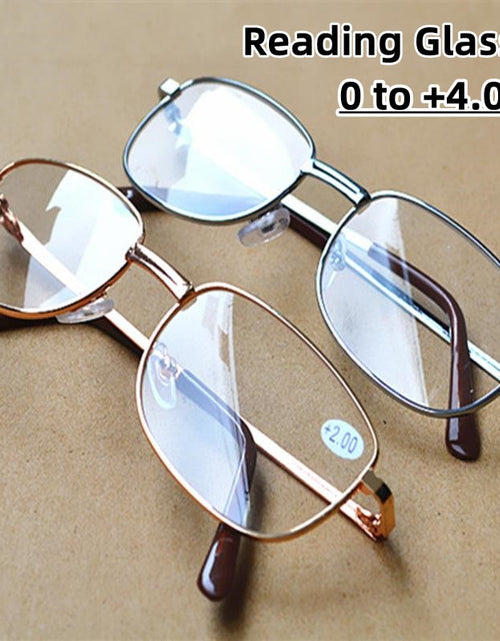 Load image into Gallery viewer, Unisex Metal Frame Reading Glasses Vintage Prescription Presbyopia Eyeglasses Hyperopia Eyewear Diopter 0 to +4.0 for Men Women
