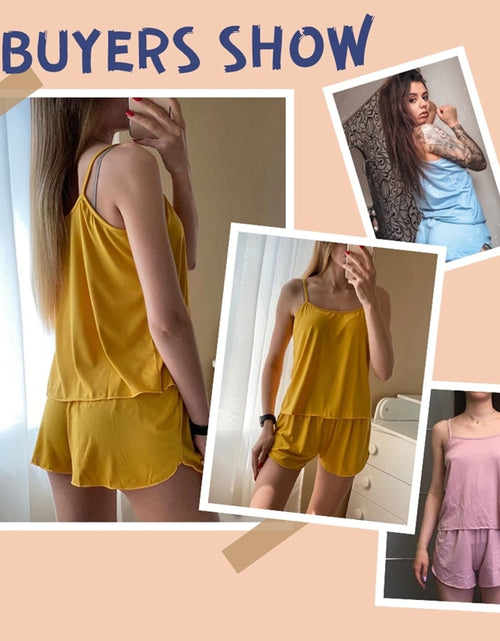 Load image into Gallery viewer, Summer Pajamas Set for Women 2022 Sexy Home Clothes SleepwearTank Top Suits with Shorts Cute Underwear Soft Nightwear Sleeveless
