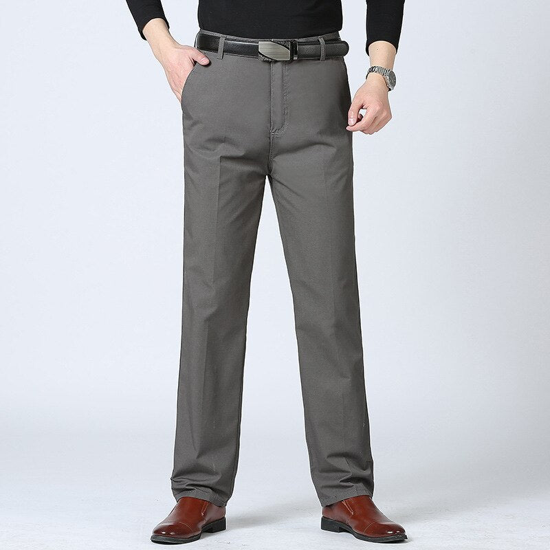 Men  Trouser Thin Middle-Aged And Elderly Casual Men Trousers High-Waist Straight-Leg Man Trousers Father