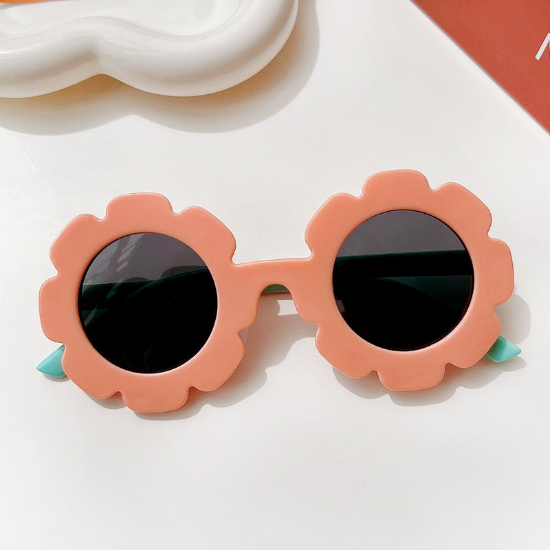 New Kids Sunglasses Children Round Flower Sunglasses Girls Boys Baby Sport Shades Glasses UV400 Outdoor Sun Protection Eyewear