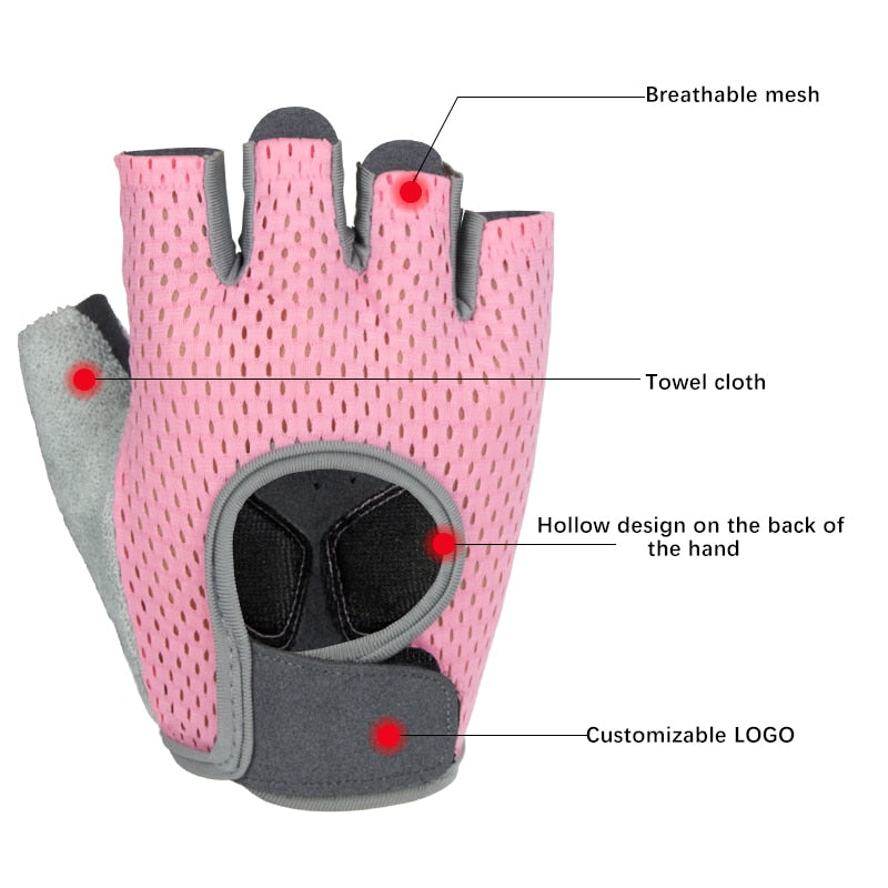 Fitness Weight Lifting Gym Gloves Half Finger Anti-Slip Breathable Bicycle Motorcycle Cycling Gloves Shockproof MTB Road Bike