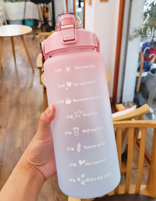 Load image into Gallery viewer, 2 Litre Water Bottle for Girls Botella De Agua Motivacional Gourde Sport Gym with Time Marker Portable Large Chaleira with Straw
