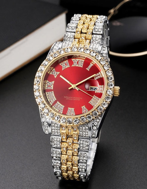 Load image into Gallery viewer, Diamond Men Women Watches Gold Watch Ladies Wrist Watch Luxury Rhinestone Unisex Bracelet Watches Female Clock Relogio Feminino
