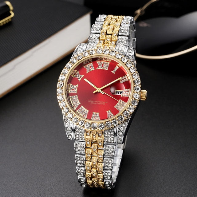 Diamond Men Women Watches Gold Watch Ladies Wrist Watch Luxury Rhinestone Unisex Bracelet Watches Female Clock Relogio Feminino