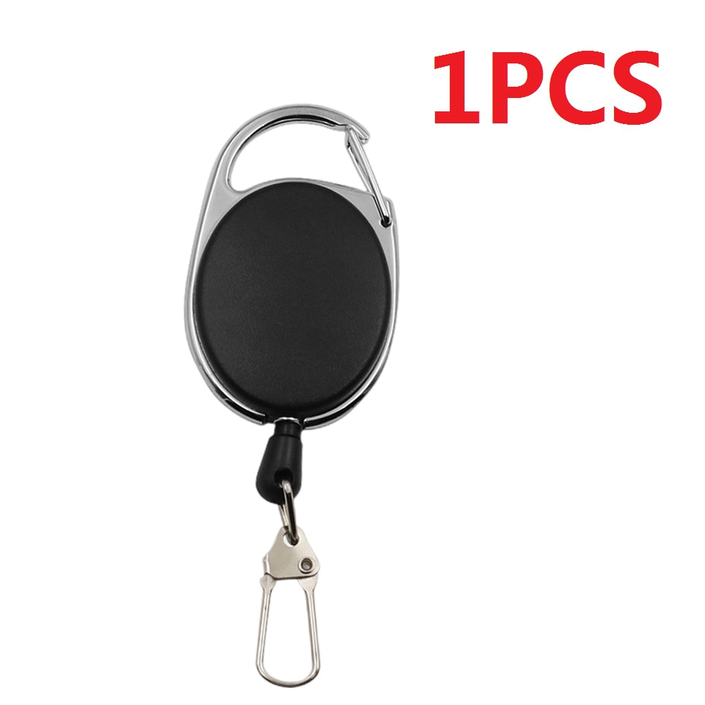 1-4pcs Retractable Key Chain Reel Badge Holder with Quick Release Spring Clip