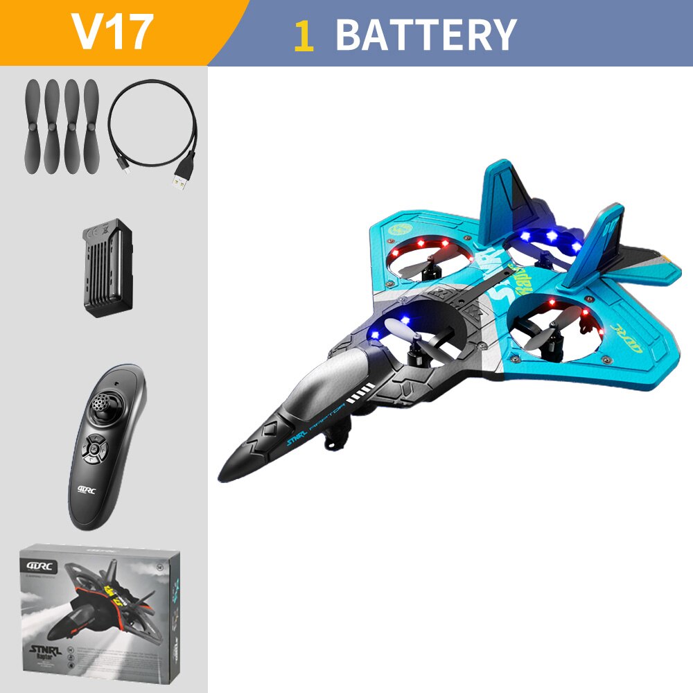 2023NEW V17 RC Remote Control Airplane 2.4G Remote Control Fighter Hobby Plane Glider Airplane EPP Foam Toys RC Drone Kids Gift