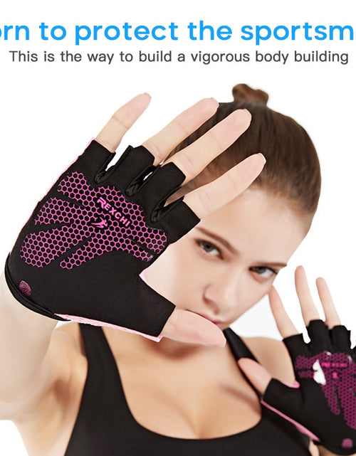 Load image into Gallery viewer, Summer Men&#39;s Fitness Gloves Gym Weightlifting Yoga Women Breathable Mitten Training Sports Non-slip Half Finger Cycling Gloves
