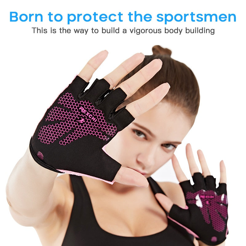 Summer Men's Fitness Gloves Gym Weightlifting Yoga Women Breathable Mitten Training Sports Non-slip Half Finger Cycling Gloves