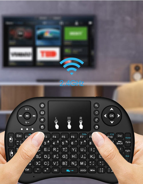 Load image into Gallery viewer, Mini Wireless Keyboard English Russian French Spanish Portuguese 2.4G Air Mouse Remote Touchpad for Android TV Box PC
