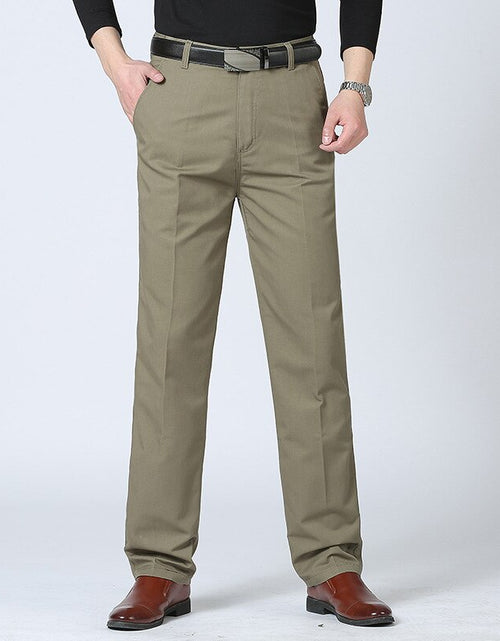 Load image into Gallery viewer, Men  Trouser Thin Middle-Aged And Elderly Casual Men Trousers High-Waist Straight-Leg Man Trousers Father
