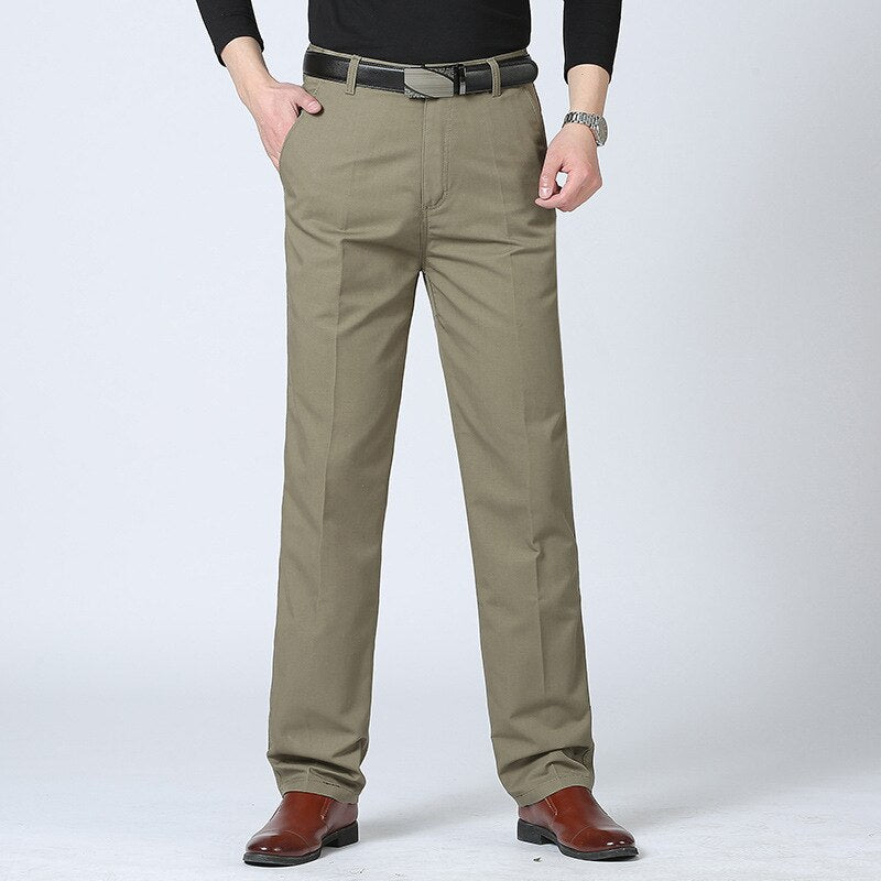 Men  Trouser Thin Middle-Aged And Elderly Casual Men Trousers High-Waist Straight-Leg Man Trousers Father