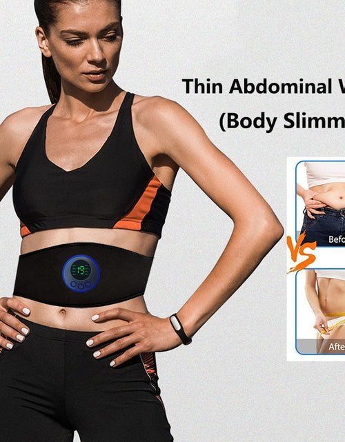 Load image into Gallery viewer, EMS Muscle Stimulator Abs Abdominal Trainer Toning Belt USB Recharge Body Belly Weight Loss Home Gym Fitness Equiment Unisex
