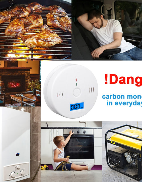 Load image into Gallery viewer, ACJ High Sensitive CO Sensor for home Wireless Carbon Monoxide Poisoning Smoke Detector Warning Alarm Detector LCD Indicator
