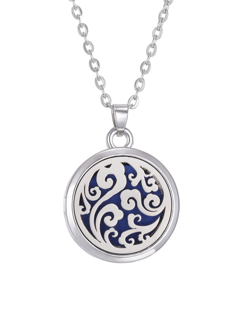 Load image into Gallery viewer, Tree of Life Aromatherapy Necklace Perfume Essential Oil Diffuser Open Stainless Steel  Locket Pendant Aroma Diffuser Necklace
