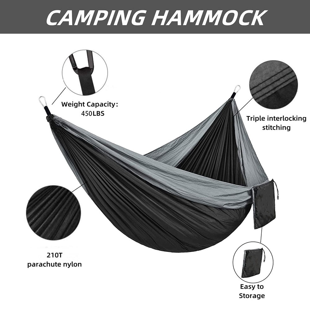 86x35inch Outdoor Single Camping Hammock High Quality Portable Lightweight Parachute Hammocks for Park Travel Adventure Patio