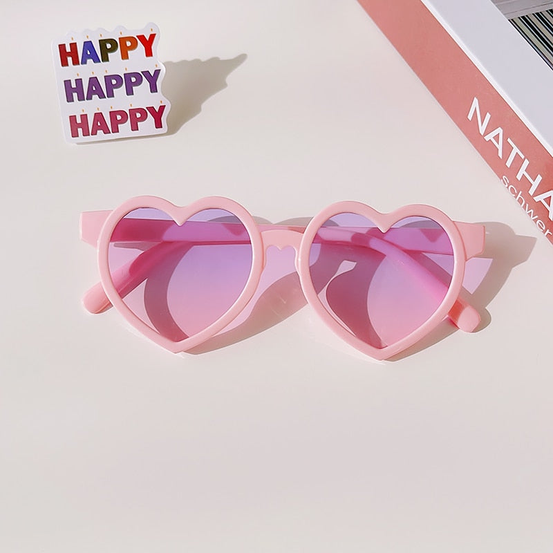 2023 New Kids Cartoon Heart Sunflower Fruit Rabbit Ears Sunglasses Girls Boy Children Outdoor Round Polarized UV400 Sun Glasses