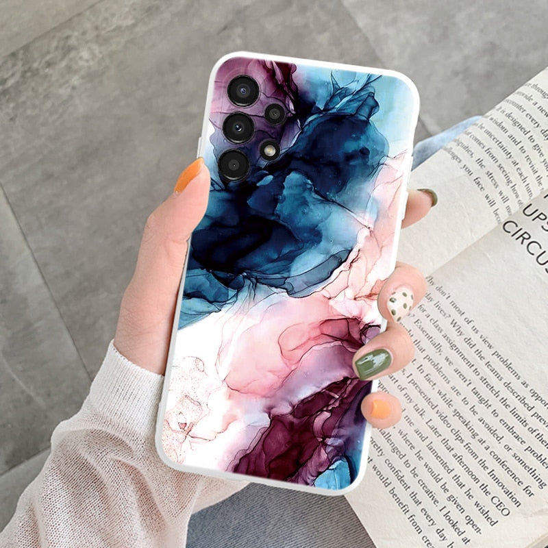 Marble Pattern Phone Case For Samsung Galaxy A13 5G A 13 4G Protective Cover Case Pink Silicone Soft Funda For Samsung A13 Coque