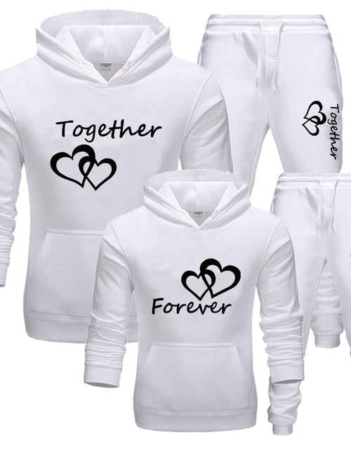 Load image into Gallery viewer, 2022 Fashion Couple Sportwear Set Together and Forever Printed Hooded Suits 2PCS Set Hoodie and Pants S-4XL
