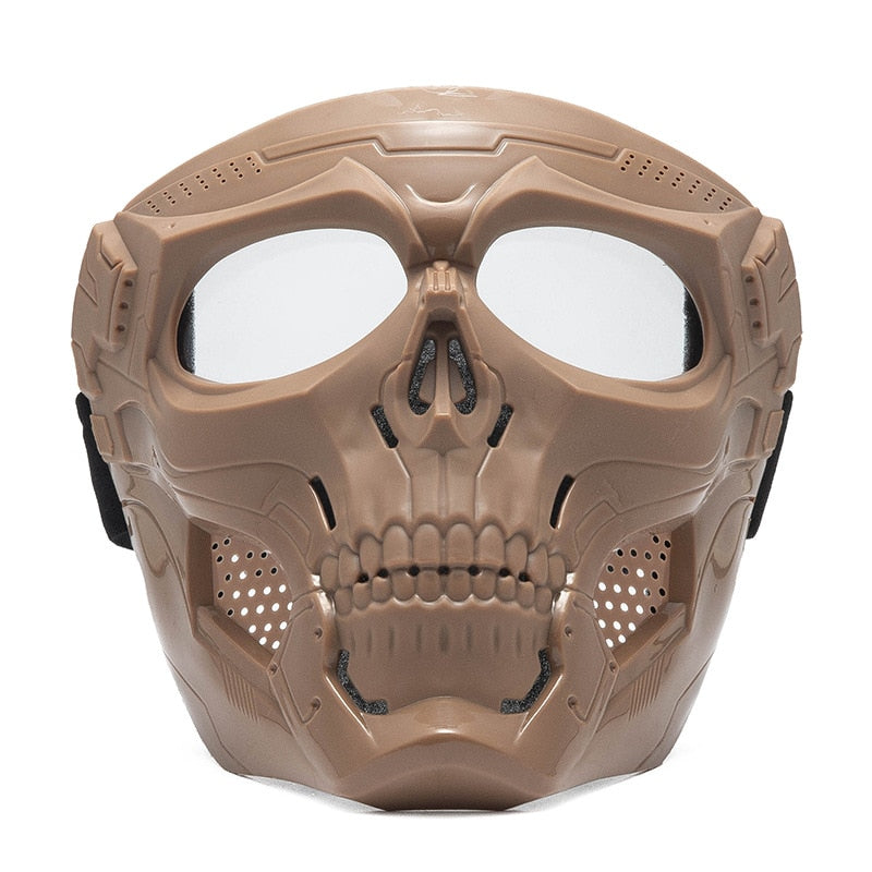 Cool Skull Motorcycle Face Mask with Goggles Modular Goggles Mask Open Face Motorcycle Helmet Moto Casco Cycling Headgear