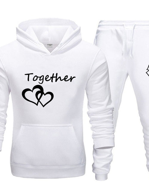 Load image into Gallery viewer, 2022 Fashion Couple Sportwear Set Together and Forever Printed Hooded Suits 2PCS Set Hoodie and Pants S-4XL
