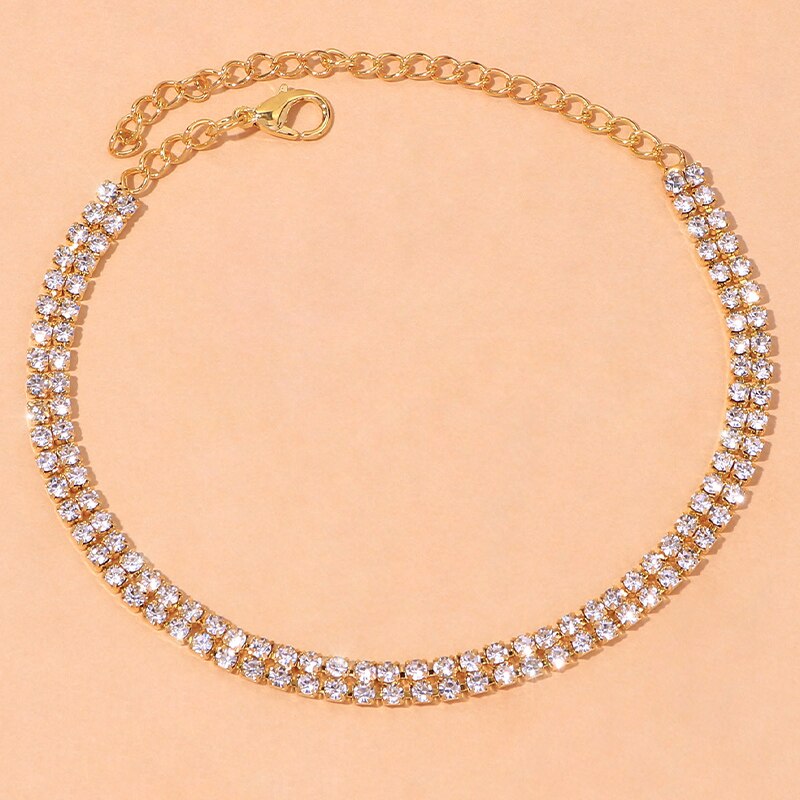 Beach Accessories Crystal Lozenge Anklet for Women Indian Wholesale Bohemian Vintage Ancle Sandals Ankle Bracelet Chain Jewelry