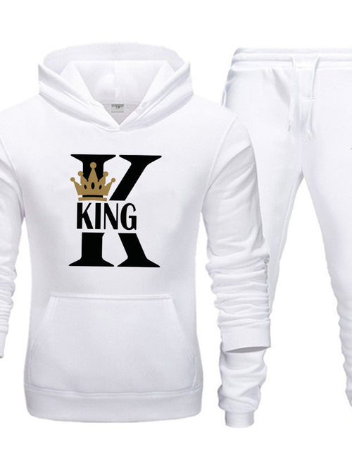 Load image into Gallery viewer, Lover Couple Sportwear Set KING QUEEN Printed Hooded Clothes 2PCS Set Hoodie and Pants Plus Size Hoodies Women
