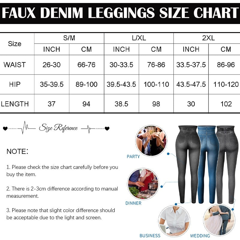 Women Denim Print Leggings Fashion Slimming Push Up Leggings Faux Jeans Leggings Stretch Printed Short Leggins Pants Summer