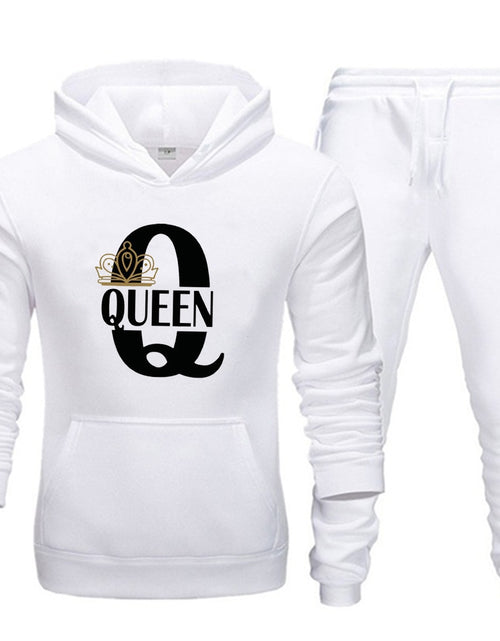 Load image into Gallery viewer, Lover Couple Sportwear Set KING QUEEN Printed Hooded Clothes 2PCS Set Hoodie and Pants Plus Size Hoodies Women
