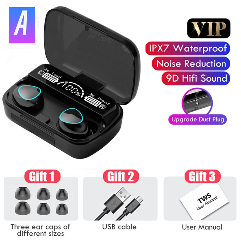 3500mAh Wireless Earphones Bluetooth V5.0 TWS Wireless Headphones LED Display With Power Bank Headset With Microphone