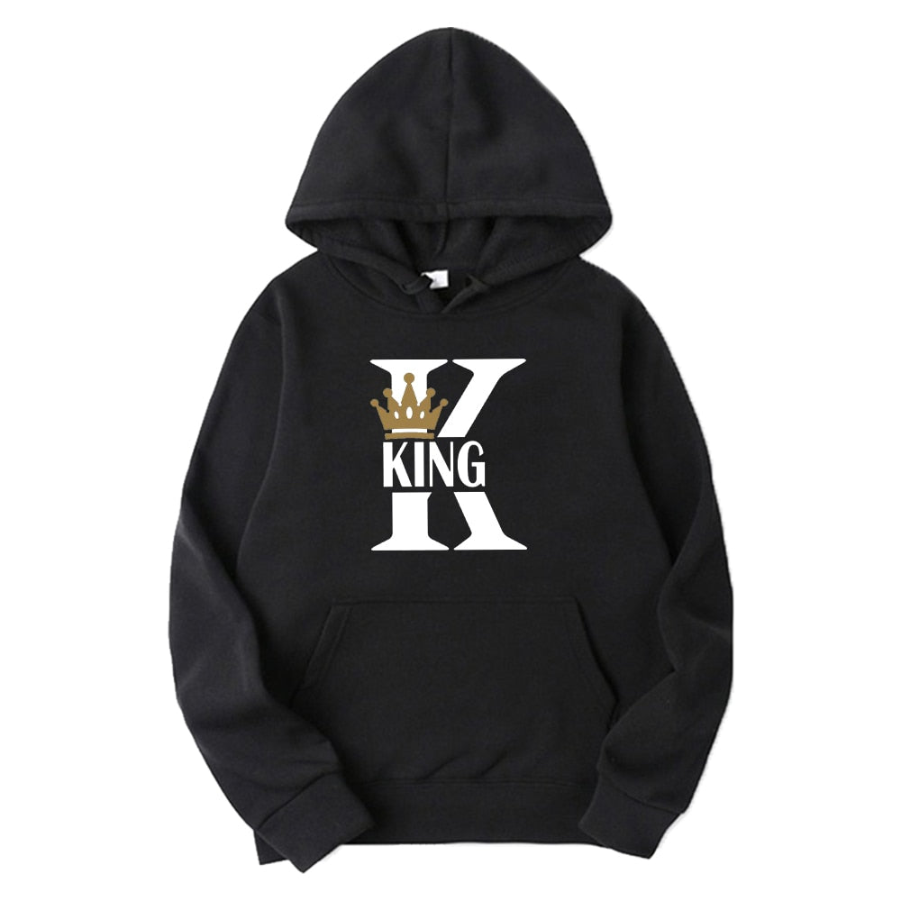 Lover Couple Sportwear Set KING QUEEN Printed Hooded Clothes 2PCS Set Hoodie and Pants Plus Size Hoodies Women