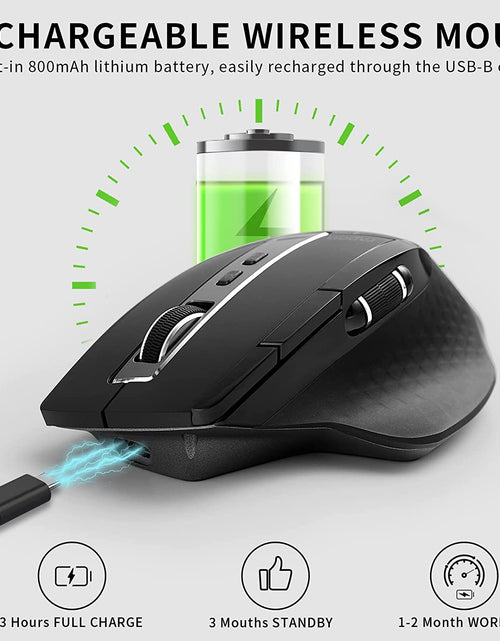 Load image into Gallery viewer, Multi-mode Rechargeable Wireless Mouse Ergonomic 3200 DPI Bluetooth Mouse Easy-Switch Up to 4 Devices Gaming Mouse
