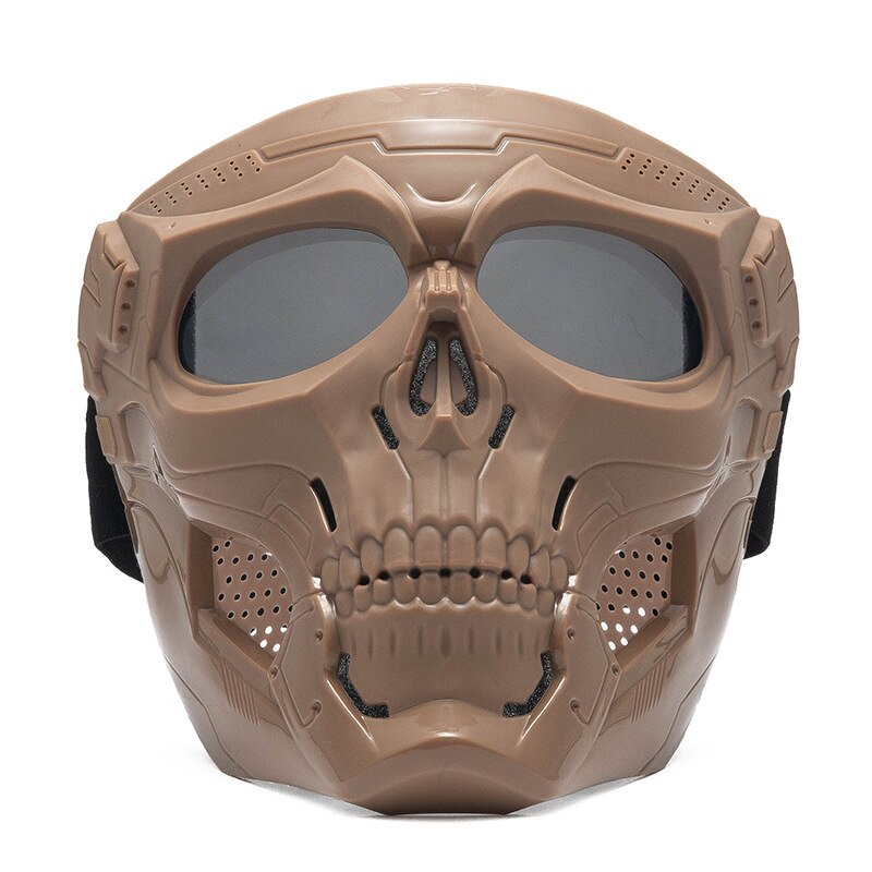 Cool Skull Motorcycle Face Mask with Goggles Modular Goggles Mask Open Face Motorcycle Helmet Moto Casco Cycling Headgear