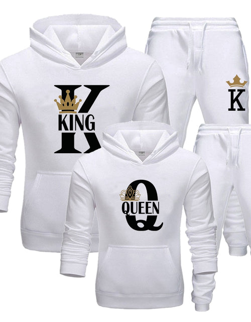 Load image into Gallery viewer, Lover Couple Sportwear Set KING QUEEN Printed Hooded Clothes 2PCS Set Hoodie and Pants Plus Size Hoodies Women
