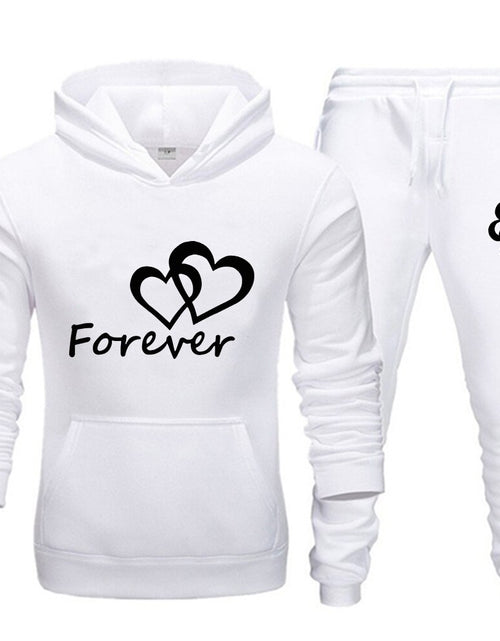 Load image into Gallery viewer, 2022 Fashion Couple Sportwear Set Together and Forever Printed Hooded Suits 2PCS Set Hoodie and Pants S-4XL
