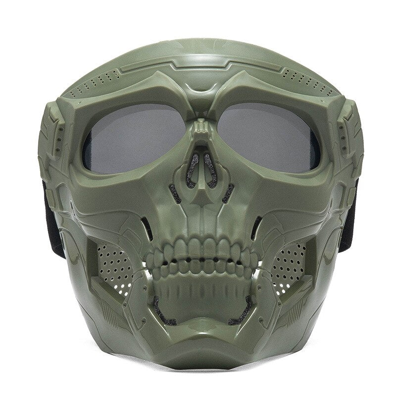 Cool Skull Motorcycle Face Mask with Goggles Modular Goggles Mask Open Face Motorcycle Helmet Moto Casco Cycling Headgear