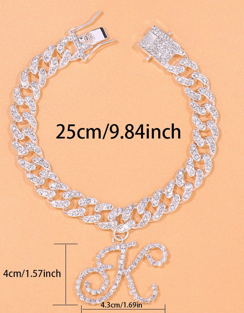 Load image into Gallery viewer, Beach Cursive A-Z Initial Anklet for Women Bracelet Crystal Cuban Link Anklets Sandals New Ankle Summer Jewelry Accessories 2022
